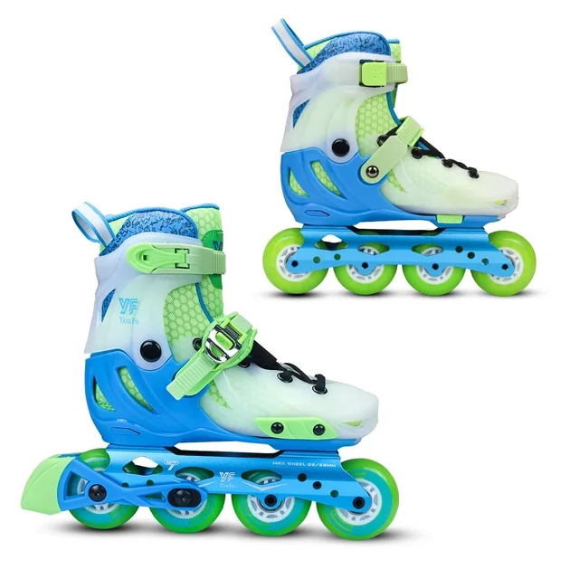 US $89.99 YF YOUFU Inline Skate Roller skate shoes Illuminating wheels Green Pink Banablade for kids