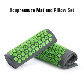 

Yoga Mat Acupressure Mat Pad and Pillow Set Spike Acupuncture Massage Pad Acupressure Cushion For Body Back Pain Relief Realax
