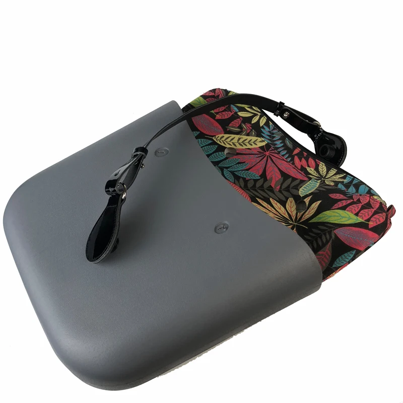 Mini size Canvas Insert Flat Handle with body bag O bag obag style waterproof EVA women Rubber Silicon Handbag Bag