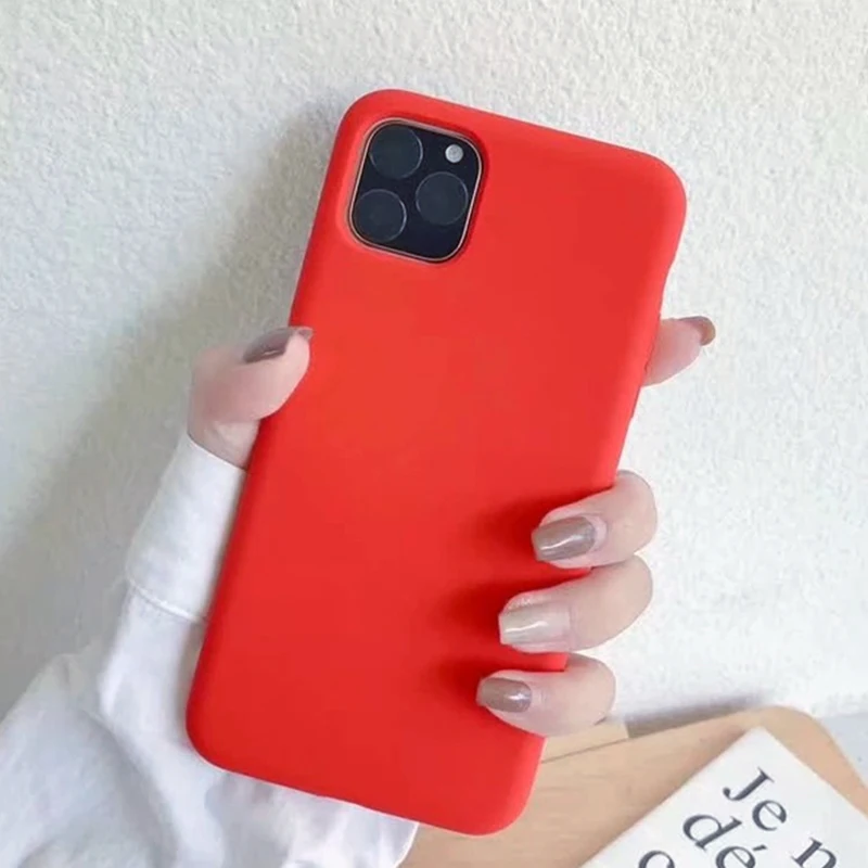 Резиновые телефонные чехлы из микрофибры для iPhone 11 Pro Max 7 8 6 6s Plus мягкий чехол