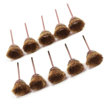 

25mm Brass Wire Brush Polishing Cup Wheels Kit For Rotary Tools Abrasive Grinder
