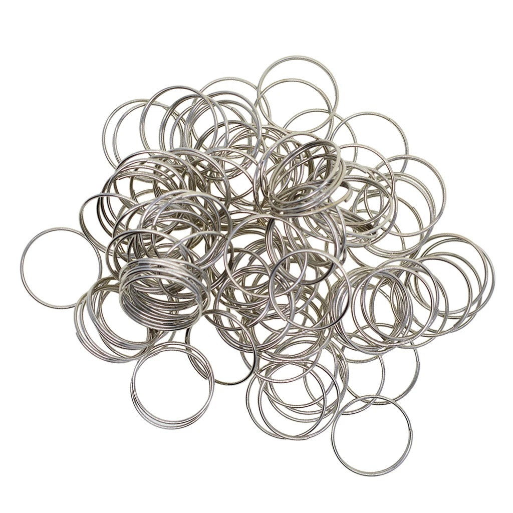 100Pcs Diy Crafts Supply Iron Keyring Keychain Split Ring Key Ring Chain Hook Hardware 20mm
