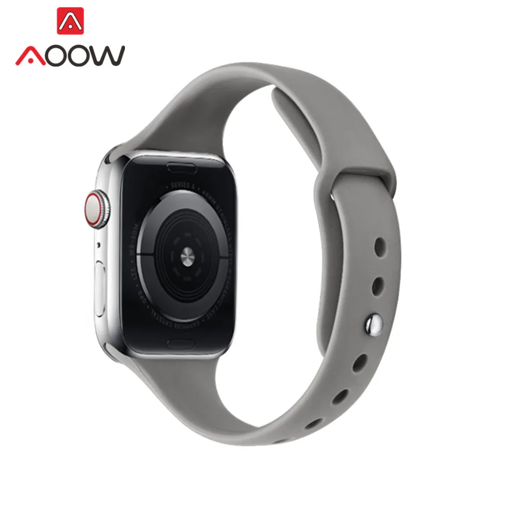 Мягкий силиконовый сменный спортивный ремешок для часов Apple Watch 38 мм 42 мм 40 мм 44 мм браслет ремешок аксессуары для iwatch 4 3 2 1 - Цвет ремешка: Gray
