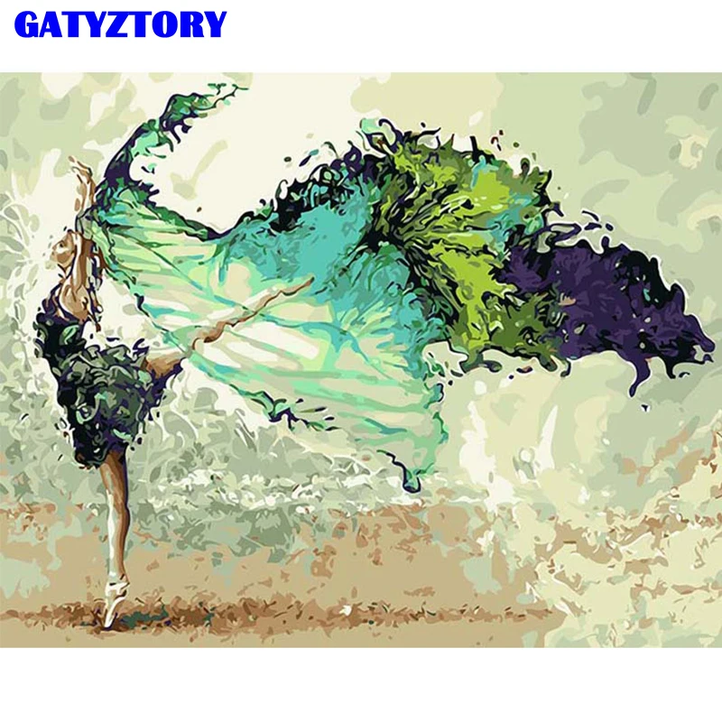 GATYZTORY Танцующая Рамка Diy живопись по номерам набор современный настенный арт ручная роспись маслом Picutre для домашнего декора уникальный подарок