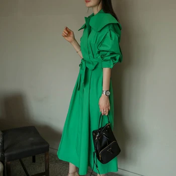 

2020 Spring New Style Korean-style Elegant Casual Popular Trench Coat Women's Mid-length Over-the-Knee Overcoat Windbreaker Coat