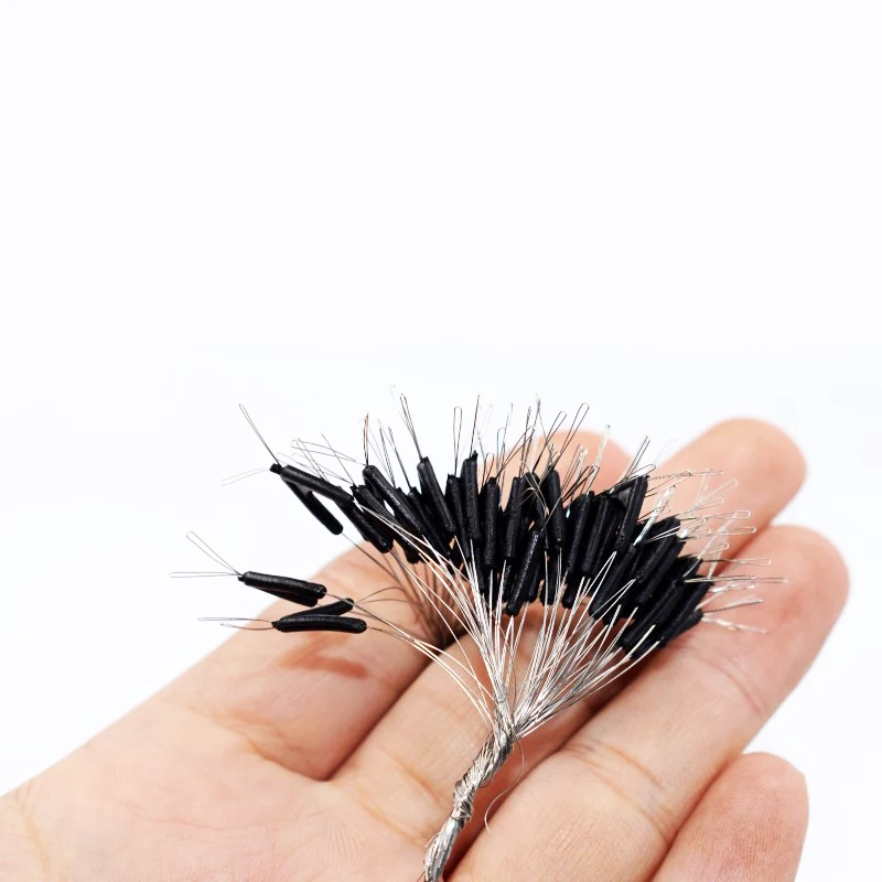 

50pcs Eight Type Double Hooks Contactor Device Fishing Line Space Bifurcation Space Bean Line Swivel Tying Tool Pesca