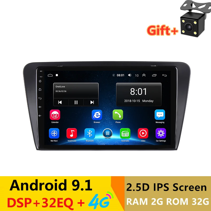 9 &quotAndroid 1 автомобильный DVD видео плеер GPS для SKODA OCTAVIA 2014 2015 2016 2017 аудио