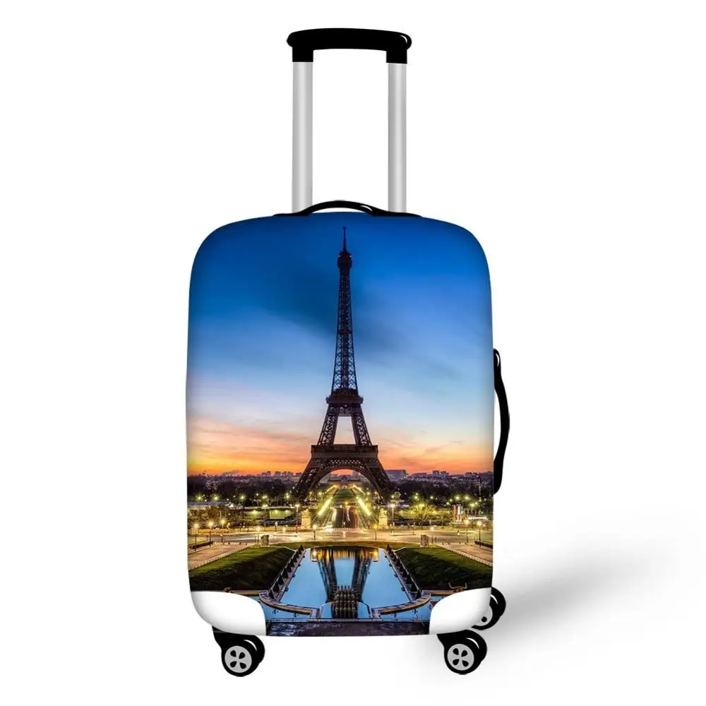 Travel Accessories Eiffel Tower Luggage Case Protective Cover Waterproof Thicken Elastic Suitcase Trunk Case Apply 18-32 Inch XL - Цвет: 1
