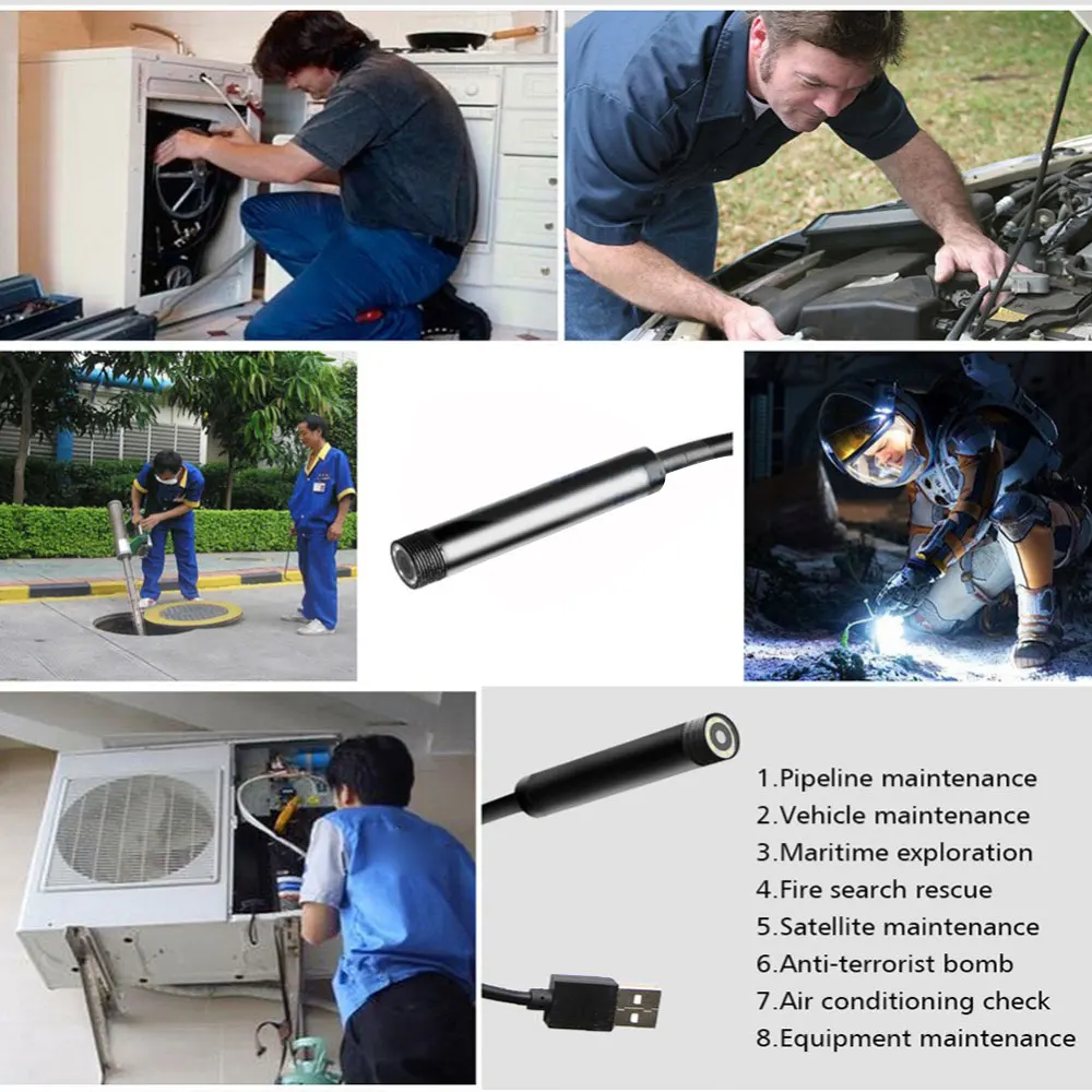 Прочный HD эндоскоп wifi видео в реальном времени 1200P практичные фотографии эндоскоп портативный Ушная ложка бороскоп мобильный телефон камера