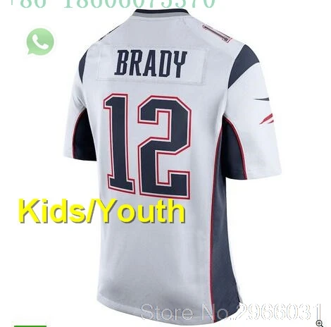 Новая Англия A+++ качественная Детская Молодежная Футболка Tom Brady 12 Rob Gronkowski 87 Julian Edelman 11 Doug Flutie 91 Джейми Коллинз - Цвет: for kids youth