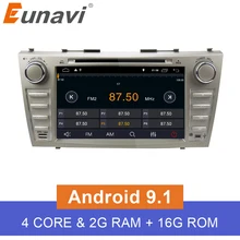 Eunavi 8 дюймов четырехъядерный 2 Din Android 9,1 dvd-плеер автомобиля Gps стерео для Toyota Camry 2006 2007 2008 2009 2011 с Bluetooth