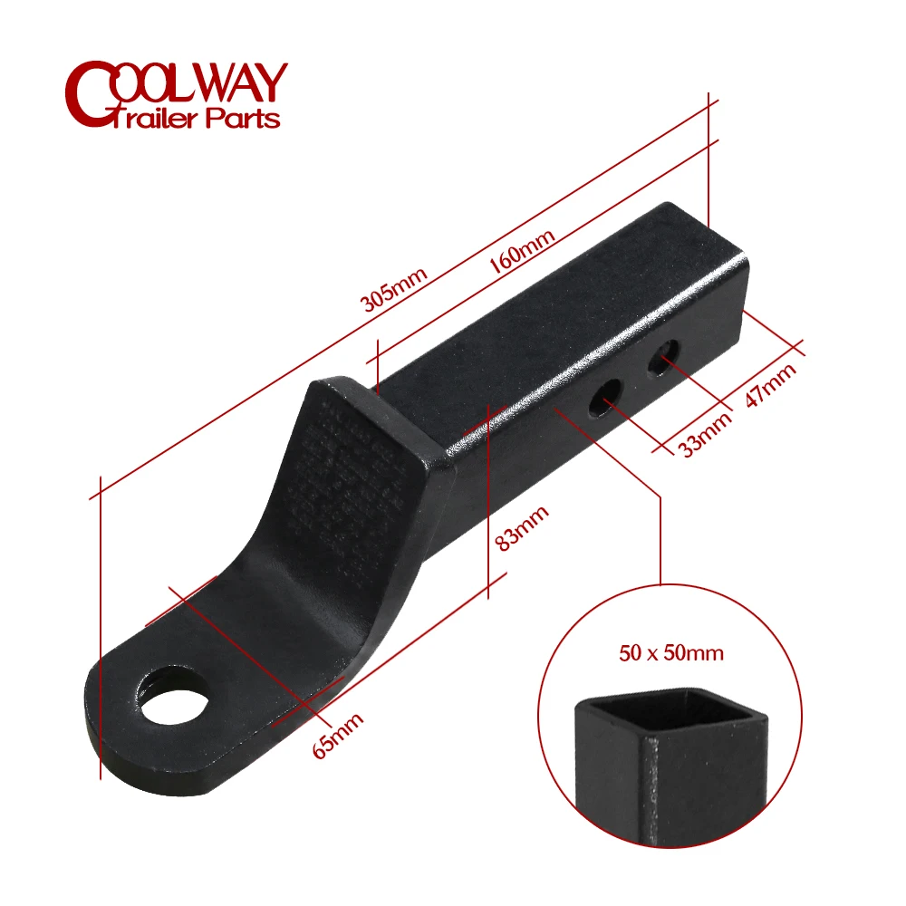 2 Inch Towbar Tongue Ball Mount With Towball And Hitch Pin RV Car Camper Caravan Accessories