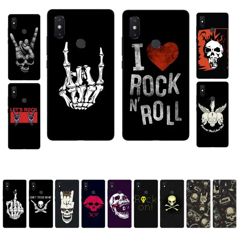 YNDFCNB Rock Roll Skull Phone Case for Xiaomi mi 8 9 10 lite pro 9SE 5 6 X max 2 3 mix2s F1 | Мобильные телефоны и