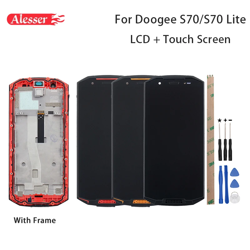 Alesser Для Doogee S70 ЖК-дисплей и сенсорный экран 5,99 ''в сборе с рамкой запасные части для Doogee S70 Lite+ Инструменты+ клей