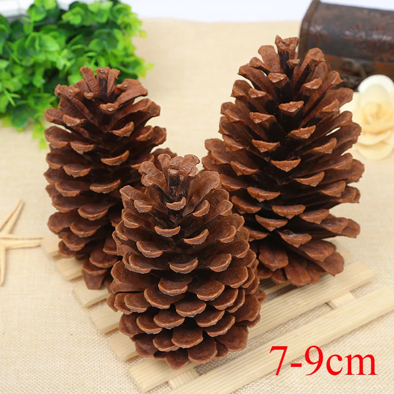 7-9cm 1-15 см, натуральные сосновые шишки, декоративные рождественские украшения для дома, новогодние подарки, украшение на елку, подвесная безделушка - Цвет: 7-9cm