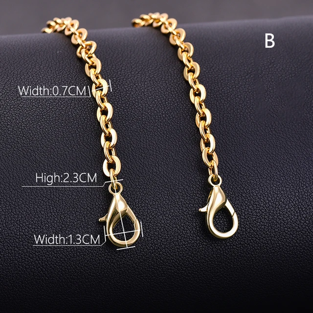 BAMADER Chain Straps High-end Woman Bag Metal Chain Fashion Bags Accessory DIY Bag Strap Replacement Luxury Brand Chain Straps Gold B 100CM