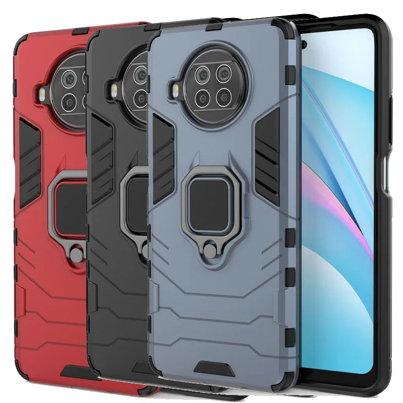

XiaoMi 10T Lite Case Fashion Armor With Finger Ring Car bracket TPU Protection Shockproof Back Cover For XiaoMi 10T Lite Cases
