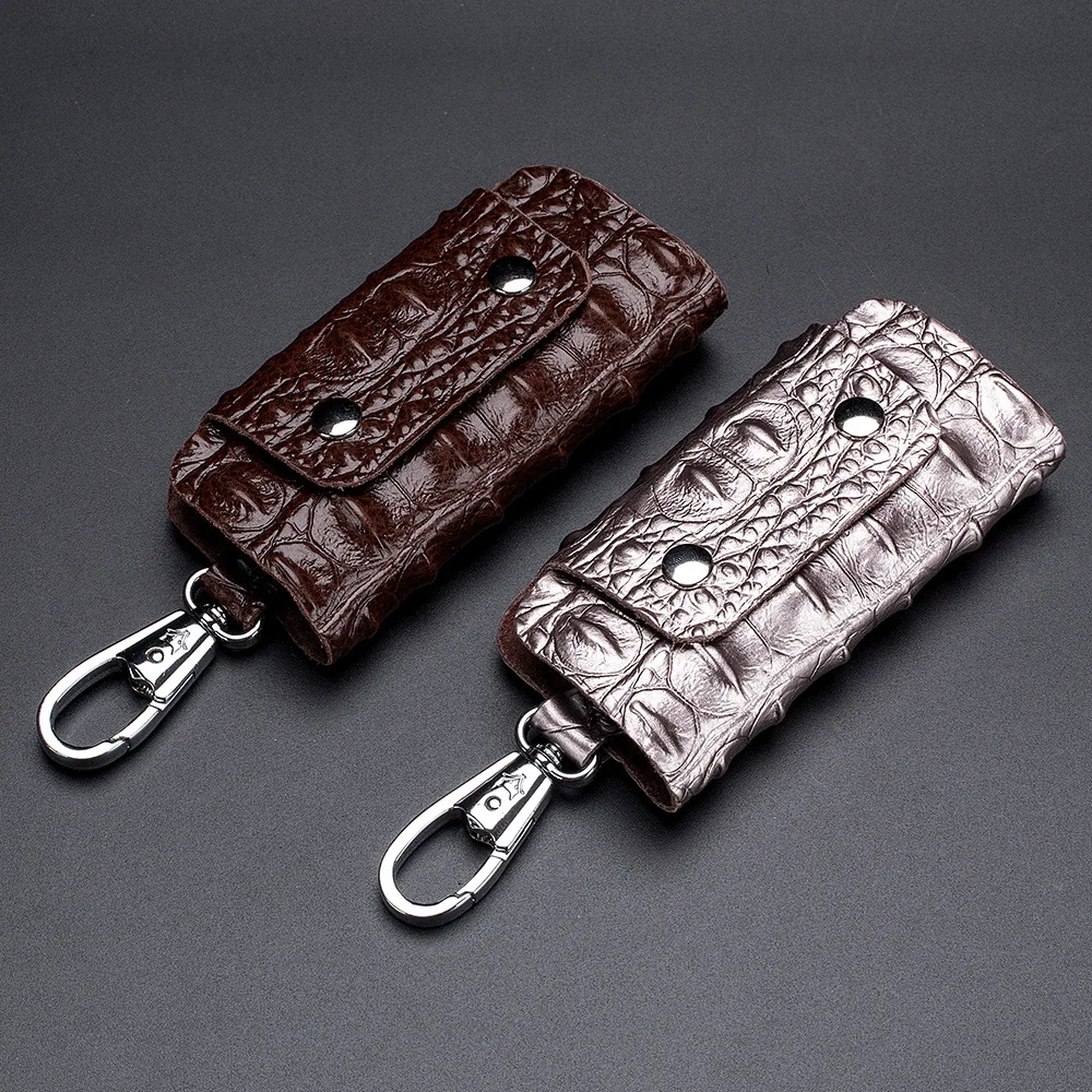 

Men Car Key Wallets Housekeeper Crocodile pattern Genuine Leather Key Holder Organizer Key Case Large Capacity Small Wallet Male
