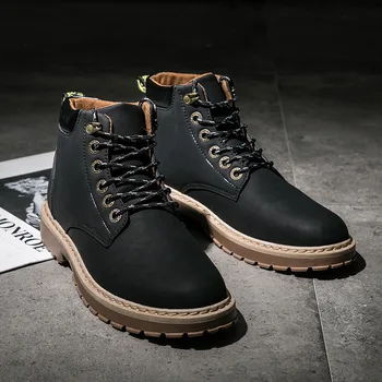 

Male Shoe Restore Ancient Ways Desert Autumn And Winter Martin Boots Male All-match Tide England In High Help Boots Leisure Time