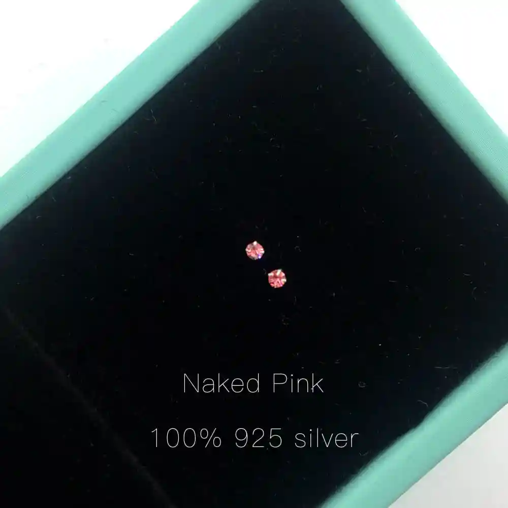 Новое поступление, 925 пробы серебряные натуральные ювелирные изделия ручной работы, милые круглые модные серьги-гвоздики для женщин, подарки - Цвет камня: Naked pink