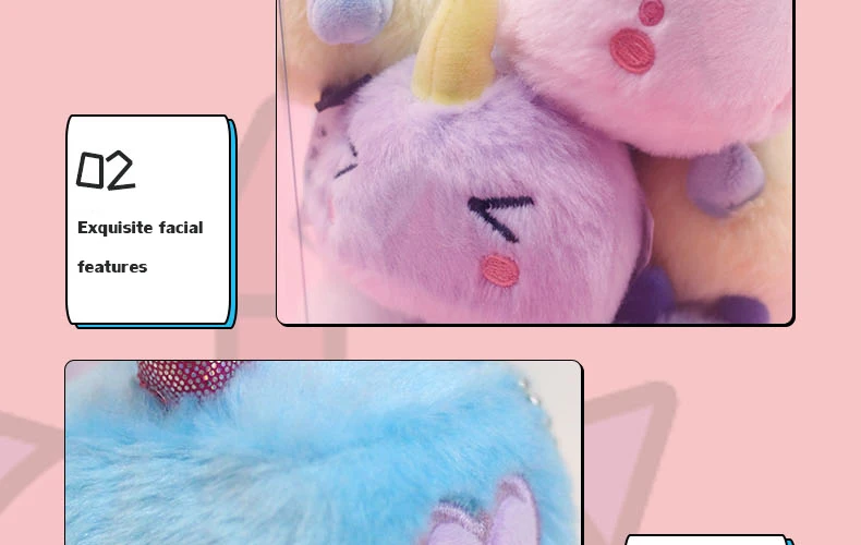 Набивной единорог игрушки геометрический монстр серии Kawaii брелок плюшевые игрушки для брелка для детей Рождественский подарок