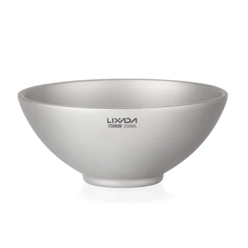

Lixada Titanium Bowl Camping Double Wall Dinner Bowl for Home Outdoor Camping Tableware Backpacking Picnic 250ml/450ml