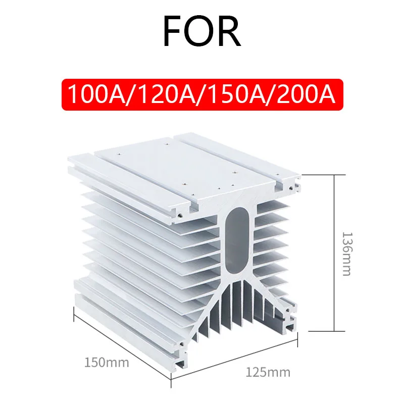 120A 150A 200A AA трехфазный SSR AC управление AC теплоотвод твердотельные реле SSR AC в AC - Габаритные размеры: Heat Sink