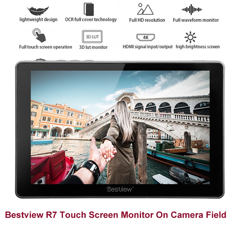 

Bestview R7 7" With 4K HDMI IPS FHD 1920X1080 LCD Touch Screen Monitor Moniteur On Camera Field DSLR For Video Camera Stabilizer