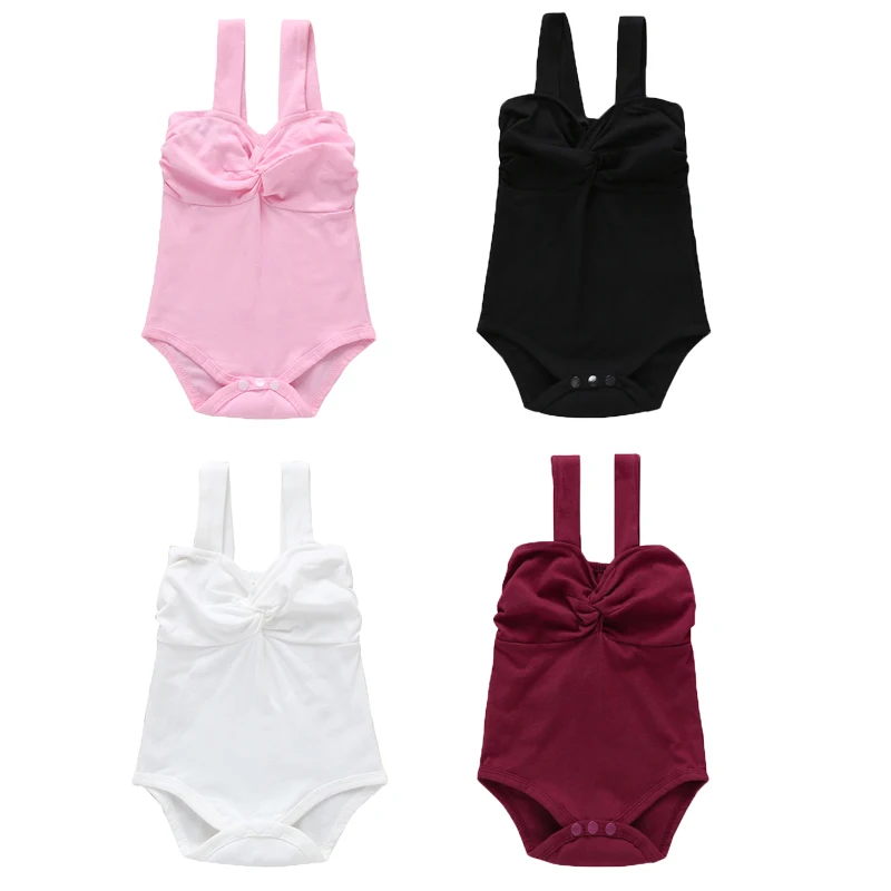 4 цвета Детские Боди для маленьких девочек однотонные хлопковые комбинезоны без