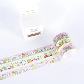 

3 pcs/pack Sumikko Gurashi Bullet Journal Washi Tape Cute Adhesive Tape DIY Scrapbooking Stickers Stationery Label Masking tapes