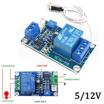 

XH-M131 DC 5V 12V 10A Light Control Switch Photoresistor Relay Module Detection Sensor brightness Automatic Control Module