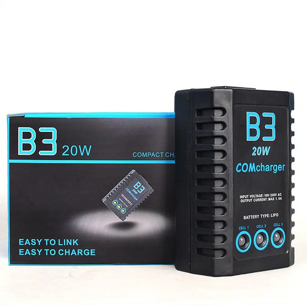 B3 20W 1.6A Pro зарядное устройство для 2S 3S 7,4 V 11,1 V литиевая LiPo батарея мини портативное RC авиационное зарядное устройство