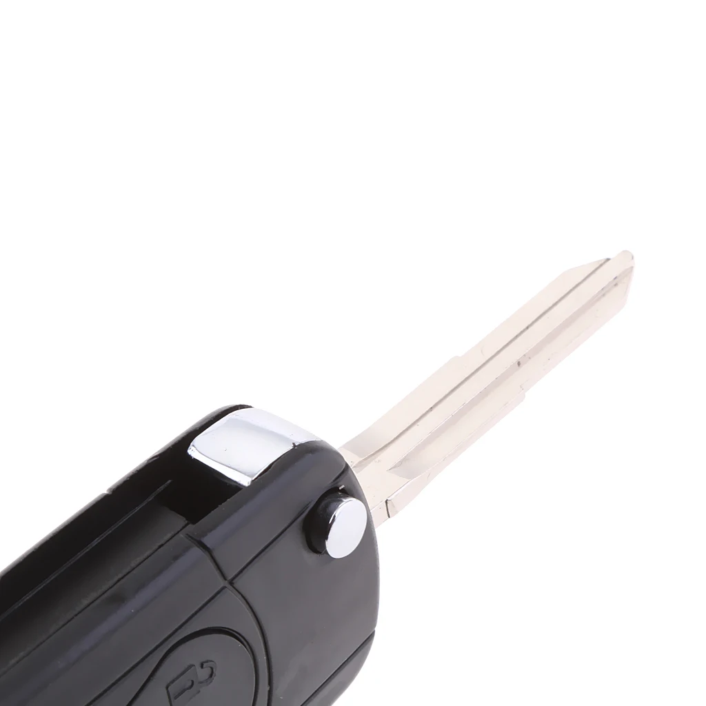 Car Keyless Entry Key Fob Case Shell Flip Folding Smart Remote Key Case Fits for Ssangyong Actyon Rexton, 2-Button Black