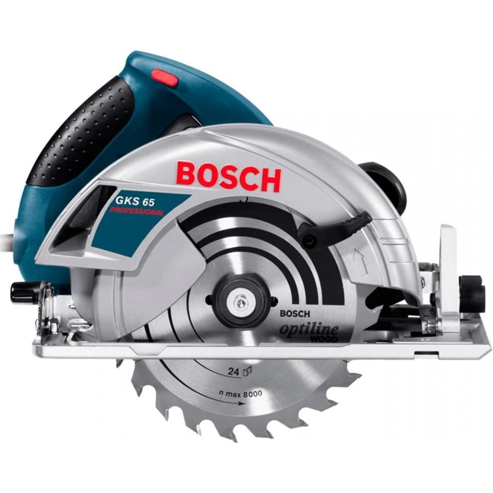 Пила циркулярная Bosch GKS 65 (000) (5900 об/мин, мощность 1600 Вт, диск 190 мм, подключение пылесоса)