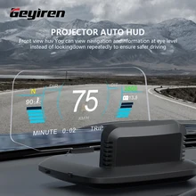 GEYIREN C1 مرآة سيارة هود رئيس يصل عرض OBD2 نظام تحديد المواقع أنظمة مزدوجة الملاحة الإصدار السرعة الزائدة تحذير اكسسوارات السيارات