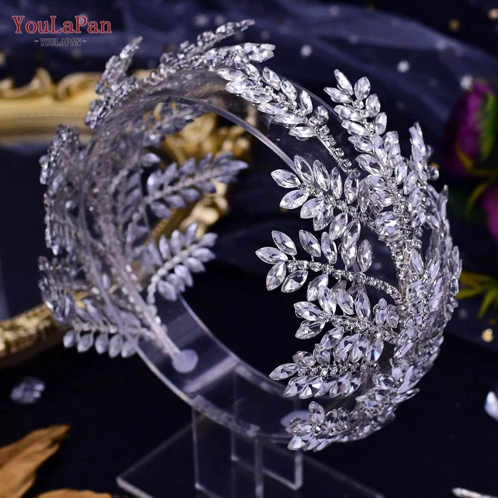 Bridal Hair Accessories TOPQUEEN HP418 Fashion Bridal Headband Crystal Headwear Women Hair Accessories Rhinestone Bride Crown Wedding Pageant Headdress Crown Headband Hair Accessories