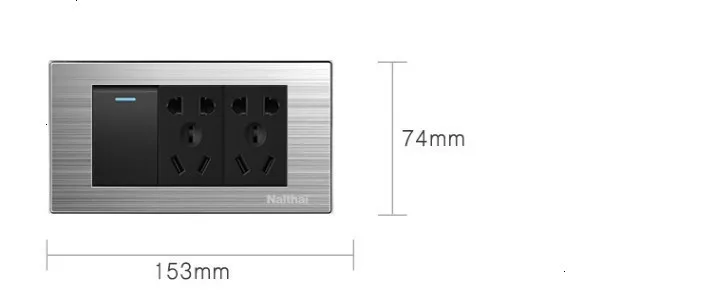 Стандарт США 1 комплект 2 позиционный светильник переключатель со светодиодным индикатором вкл/выкл настенный переключатель панель из нержавеющей стали 118 мм* 72 мм