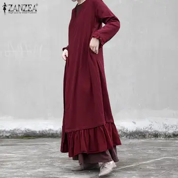 

ZANZEA Women Tops and Blouses Casual Ruffles Hem Strappy Long Cardigans 2020 Spring Long Sleeve Shirts Tunic Blusas Plus Size
