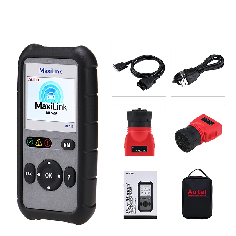 AUTEL MaxiLink ML529 AUTEL MaxiLink ML529 OBD2 сканер автомобильный диагностический инструмент полный OBDII код считыватель Автосканер Диагностика OBD 2 Код ошибки чтение - Цвет: AUTEL MaxiLink ML529