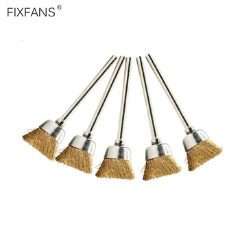 

5Pcs 3mm Shank 15mm Brass Wire Wheel Brush Cleaning Rust for Dremel Rotary Tool Polishing Brush Accessories