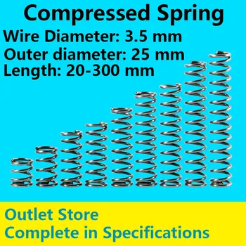 

Line Diameter 3.5mm, External diameter 25mm, Length 20mm-300mm Spot Goods Pressure Spring Compressed Spring Telescopic spring