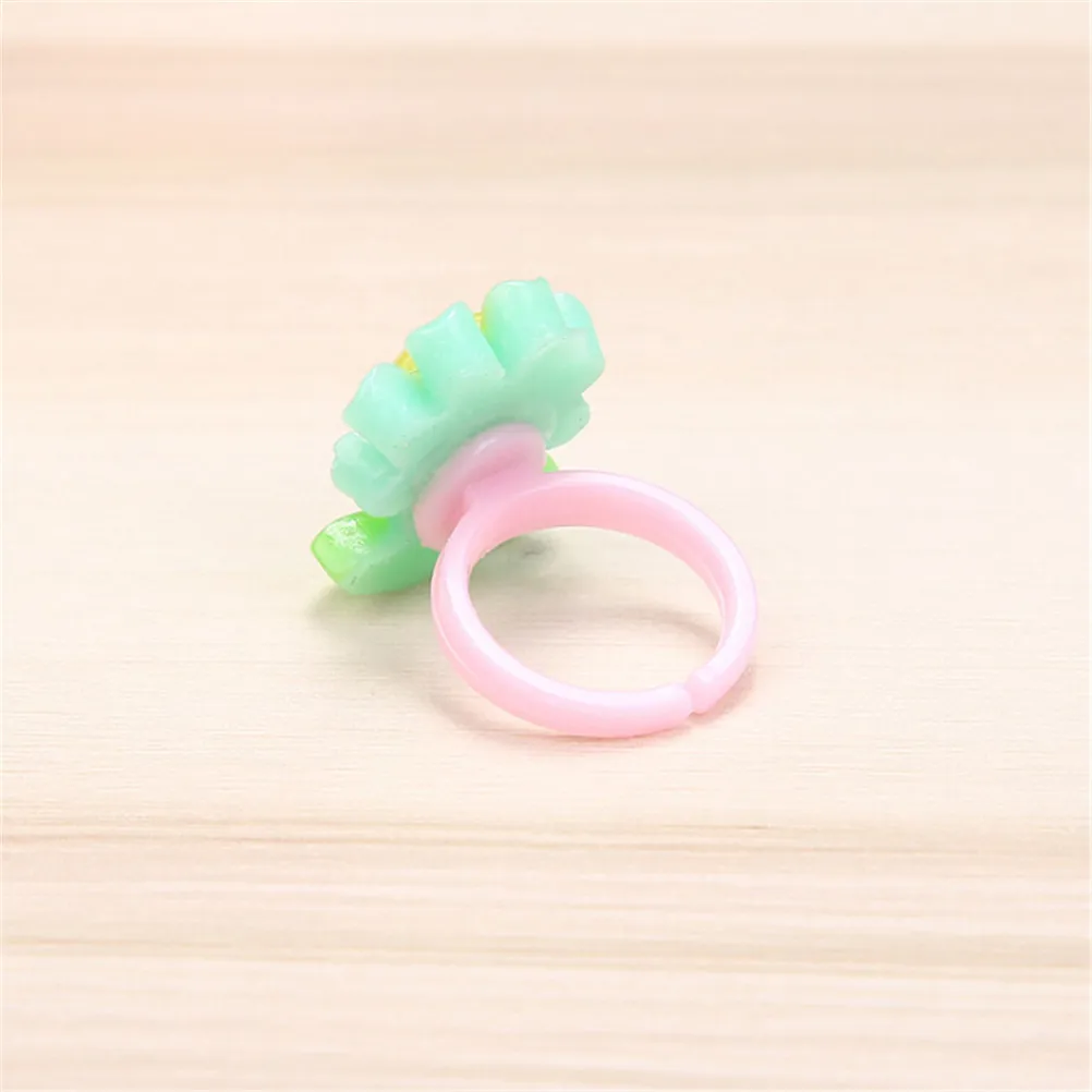 10 шт./партия Смешанные Детские кольца полимерные ювелирные изделия подарок 3D кольцо ювелирные изделия ремесло игрушка диаметр 1,8 см