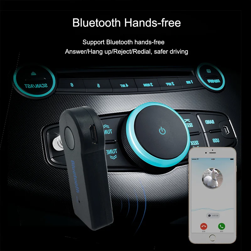 Аудиоприемник с разъемом 3 5 мм Bluetooth AUX автомобильный комплект беспроводной