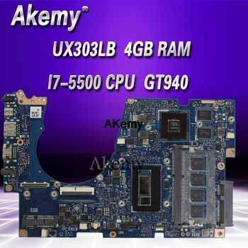 

Akemy UX303LB Laptop motherboard For Asus UX303LNB UX303LN UX303L Test original mainboard 4GB RAM I7-5500 CPU GT940 test OK