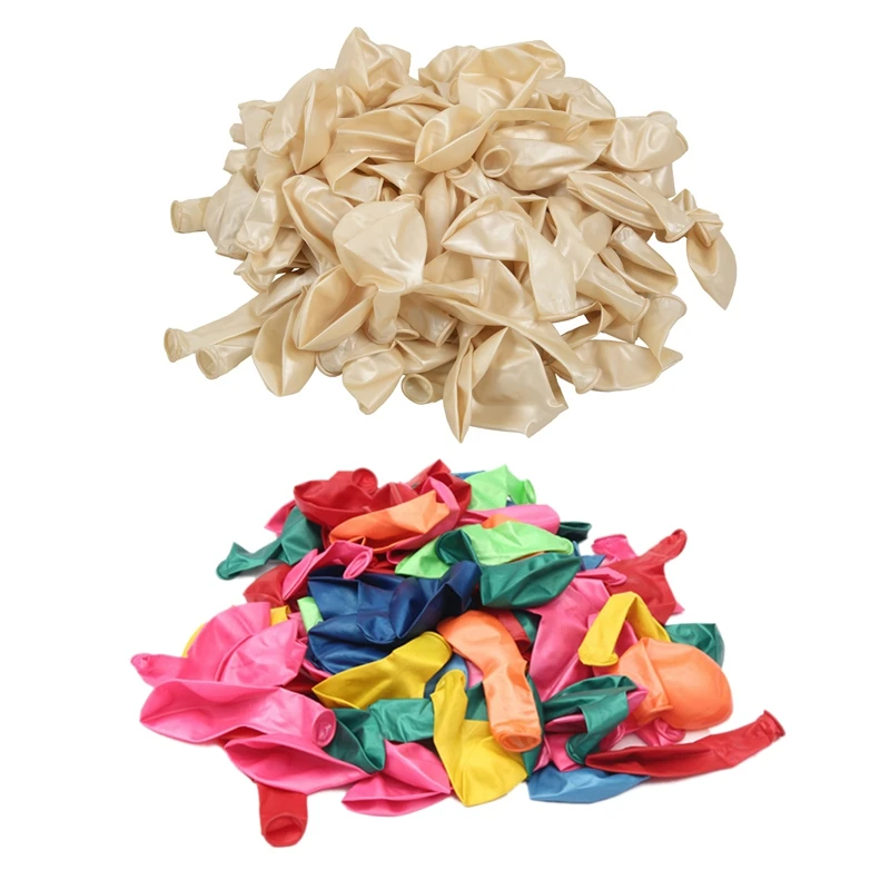 200 Pcs Balloons Birthday Wedding Party Decoration Club Balloons 25 Cm, 100 Pcs Mixed Color& 100 Pcs White