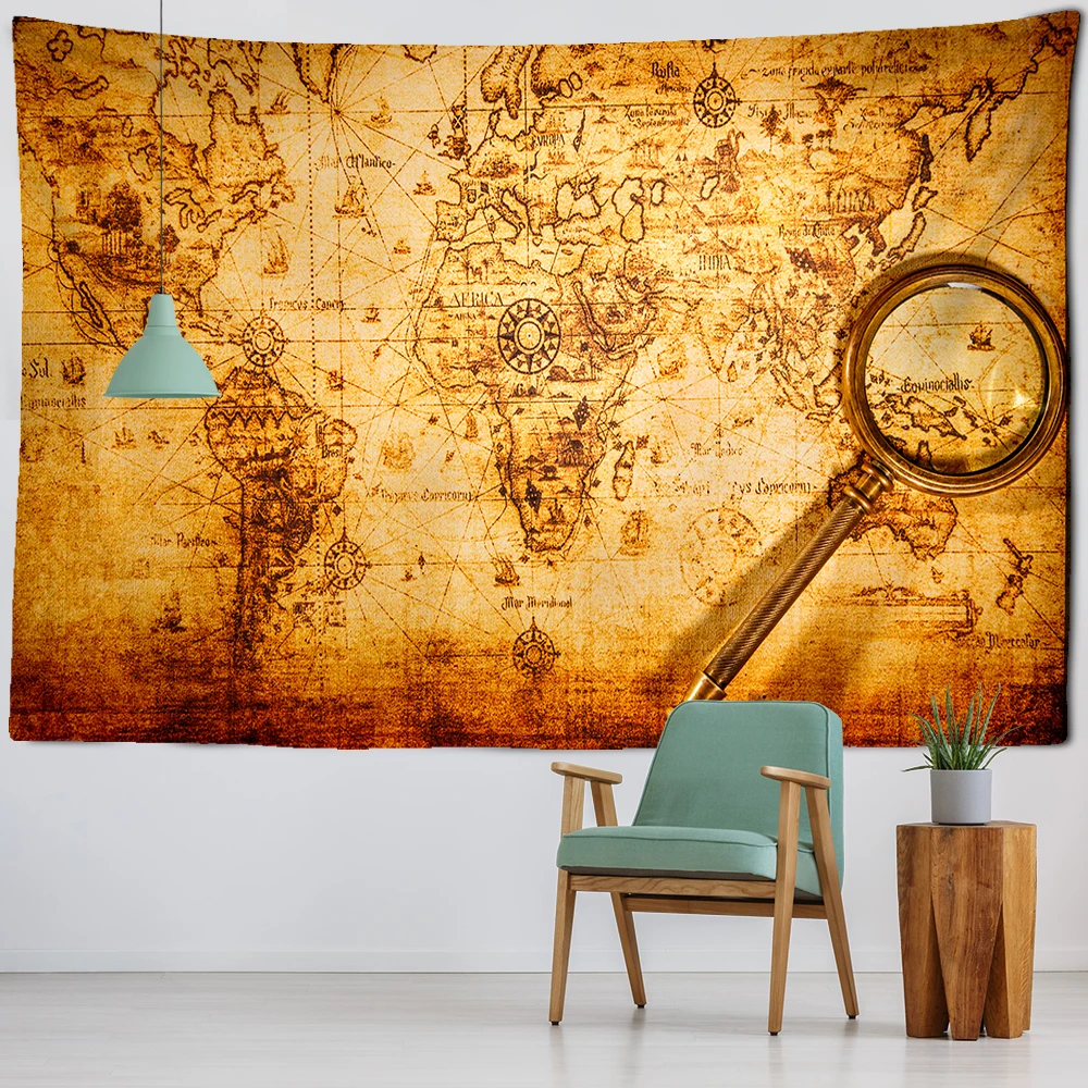 Tapestry Decor Map Tapestry Wall Hanging Decoration