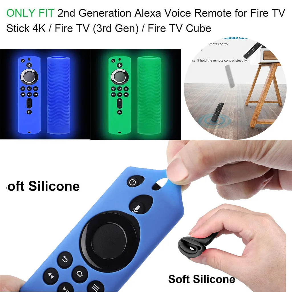 

For Amazon Fire TV Stick 4K TV Remote Silicone Luminous Case Protective Cover 2019 New Arrival Fashion