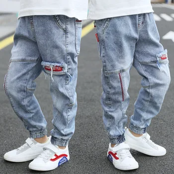 

Kids Pants Boys Jeans Autumn 2020 New Korean version of Children's Boy Pant Soft Denim Juvenile Ankle-Length Pants Cotton Casual