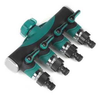 

3/4\" 4 Way Garden Faucet Adaptor Hose Splitter Quick Connectors Garden Watering Garden Tool For Home