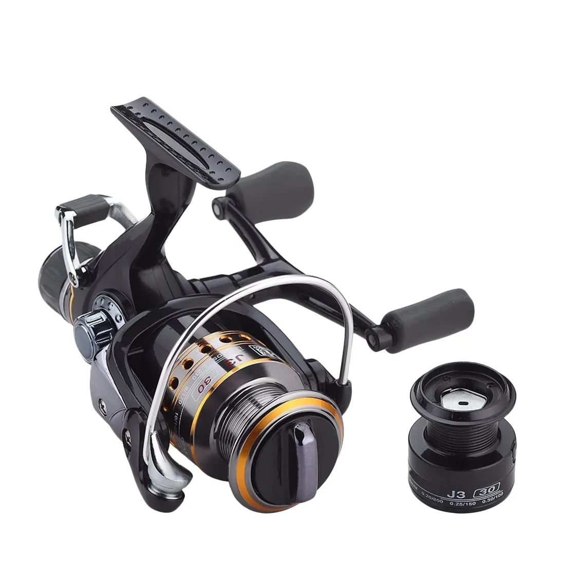 2000 Carbon Front and Rear Drags 18KG Drag 9+1 BB Metal Spool Double / Wooden Handles Available Fishing Reel Carp Spinning Reel - Цвет: 2000